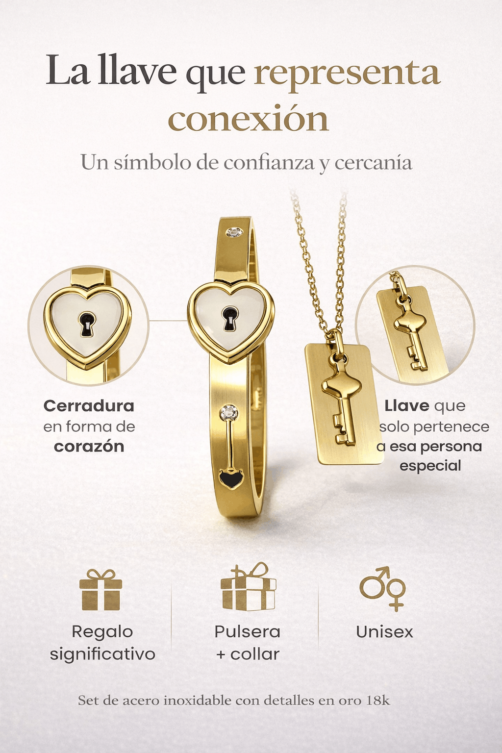 Collar duo llave de oro